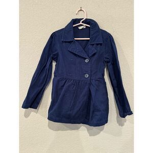 Crazy 8 Kids Size Small(5-6) Girls Uniform Pea Coat Double Breasted Navy Blue